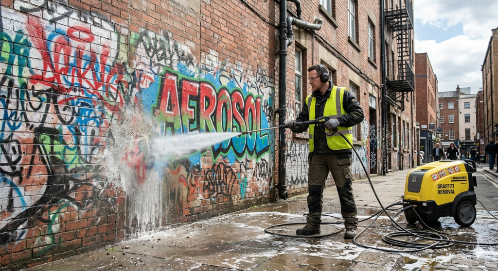 Graffiti-tagged concrete wall in South Africa treated with SI-COAT 528AG permanent anti-graffiti coating for water-only removal